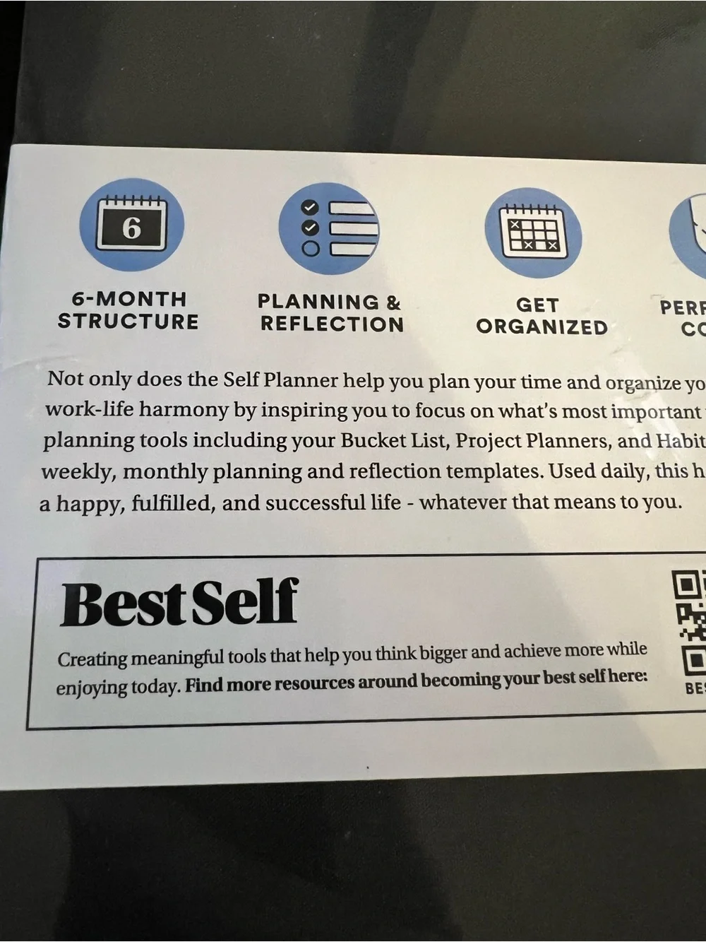 BestSelf Self Planner Hardcover Notebook - Black